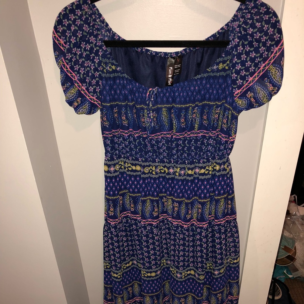 Modest, long, patterned dress